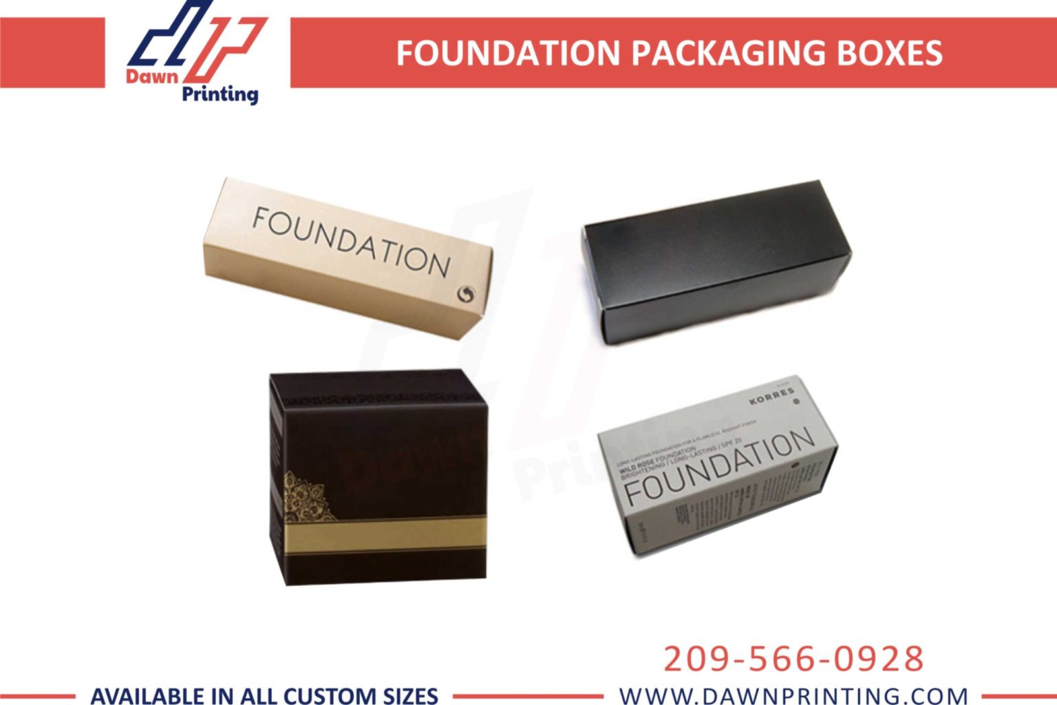Custom Foundation Packaging Boxes Wholesale