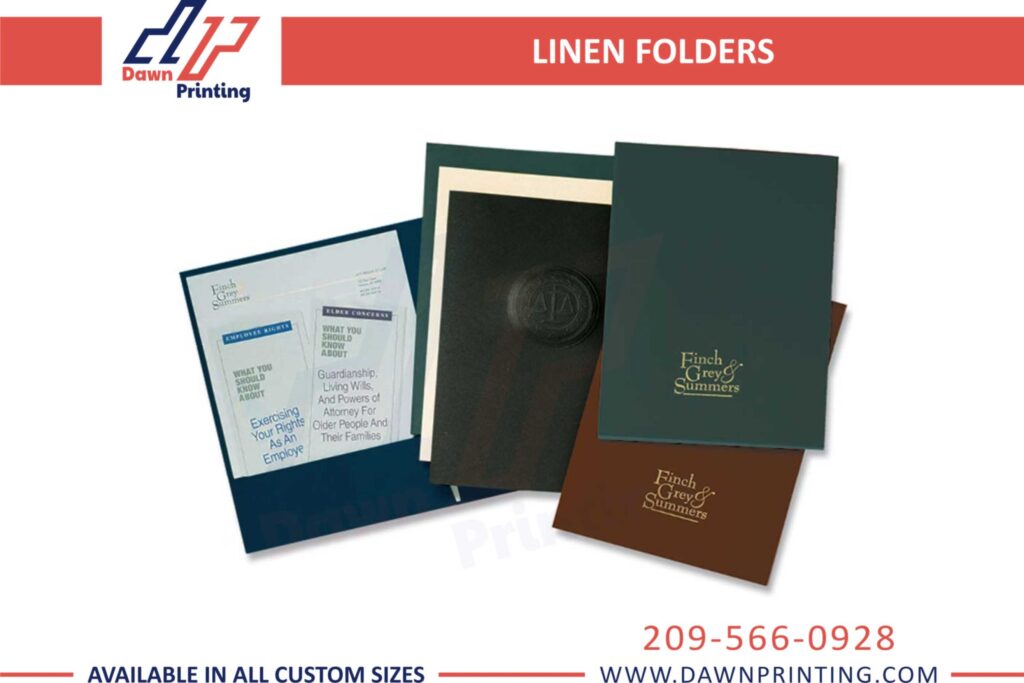 Logo Printed Linen Paper Folder